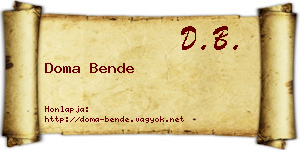 Doma Bende névjegykártya